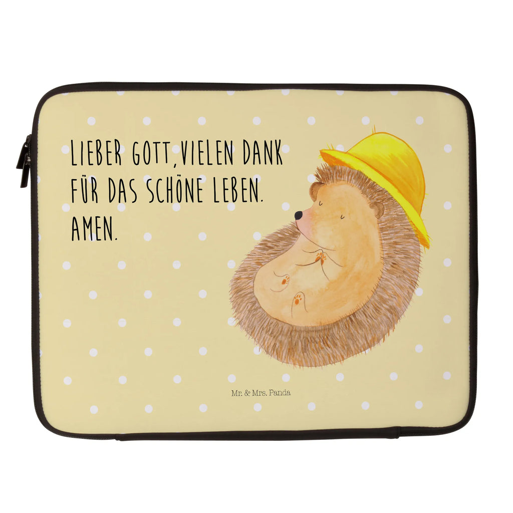 Notebook Tasche Igel Beten Notebook Tasche, Laptop, Computertasche, Tasche, Notebook-Tasche, Notebook-Reisehülle, Notebook Schutz, Tiermotive, Gute Laune, lustige Sprüche, Tiere, Igel, Igel mit Hut, Sonnenhut, Gott, Amen, beten, Leben, Dankbarkeit, Dankbar sein, dankbar, genießen