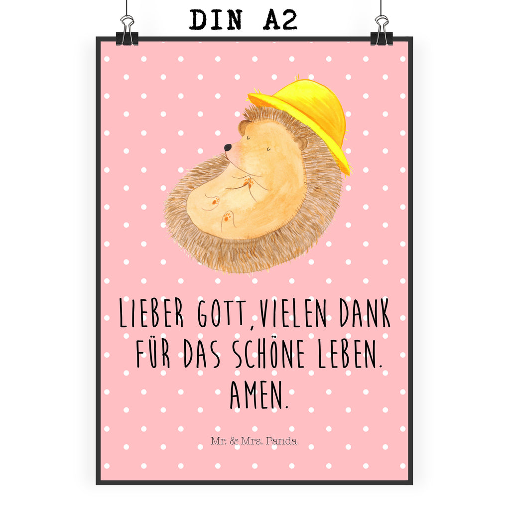 Poster Igel Beten Poster, Wandposter, Bild, Wanddeko, Küchenposter, Kinderposter, Wanddeko Bild, Raumdekoration, Wanddekoration, Handgemaltes Poster, Mr. & Mrs. Panda Poster, Designposter, Kunstdruck, Posterdruck, Tiermotive, Gute Laune, lustige Sprüche, Tiere, Igel, Igel mit Hut, Sonnenhut, Gott, Amen, beten, Leben, Dankbarkeit, Dankbar sein, dankbar, genießen