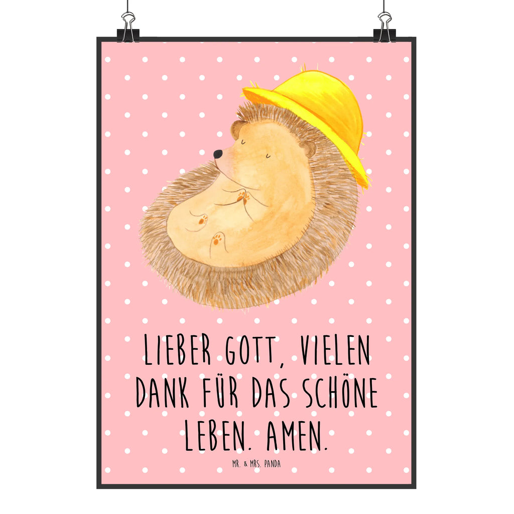 Poster Igel Beten Poster, Wandposter, Bild, Wanddeko, Küchenposter, Kinderposter, Wanddeko Bild, Raumdekoration, Wanddekoration, Handgemaltes Poster, Mr. & Mrs. Panda Poster, Designposter, Kunstdruck, Posterdruck, Tiermotive, Gute Laune, lustige Sprüche, Tiere, Igel, Igel mit Hut, Sonnenhut, Gott, Amen, beten, Leben, Dankbarkeit, Dankbar sein, dankbar, genießen