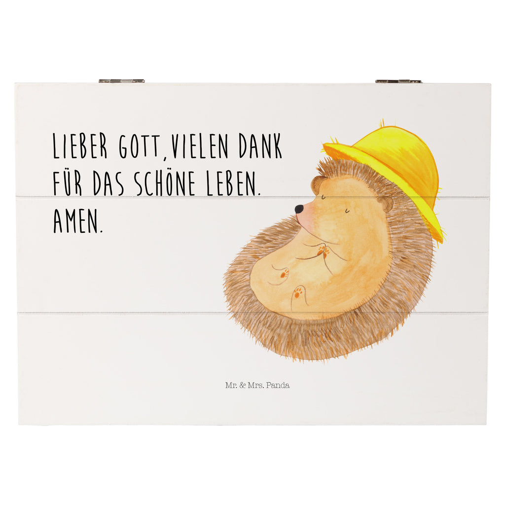 Holzkiste Igel Beten Holzkiste, Kiste, Schatzkiste, Truhe, Schatulle, XXL, Erinnerungsbox, Erinnerungskiste, Dekokiste, Aufbewahrungsbox, Geschenkbox, Geschenkdose, Tiermotive, Gute Laune, lustige Sprüche, Tiere, Igel, Igel mit Hut, Sonnenhut, Gott, Amen, beten, Leben, Dankbarkeit, Dankbar sein, dankbar, genießen