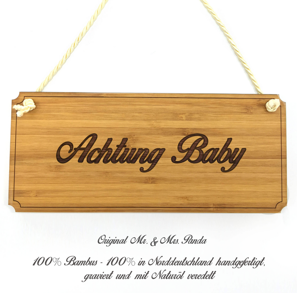 Türschild Classic Schild Achtung Baby Dekoschild, Schild, Wanddeko, Werbeschild, Holzschild, Reklameschild, Türschild, Küchenschild, Wandschild, Holztafel, Motivschild, Spruchschild, Landhaus, Shabby, graviert