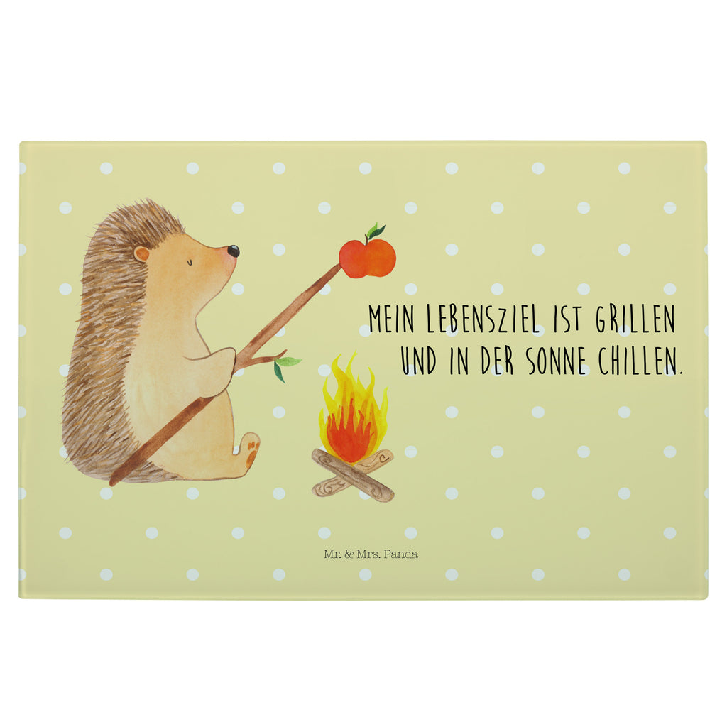 Glasschneidebrett Igel Grillen Glasschneidebrett, Schneidebrett, Tiermotive, Gute Laune, lustige Sprüche, Tiere, Igel, Grillen, Ziele, Motivation, arbeitslos, Sinn des Lebens, Spruch