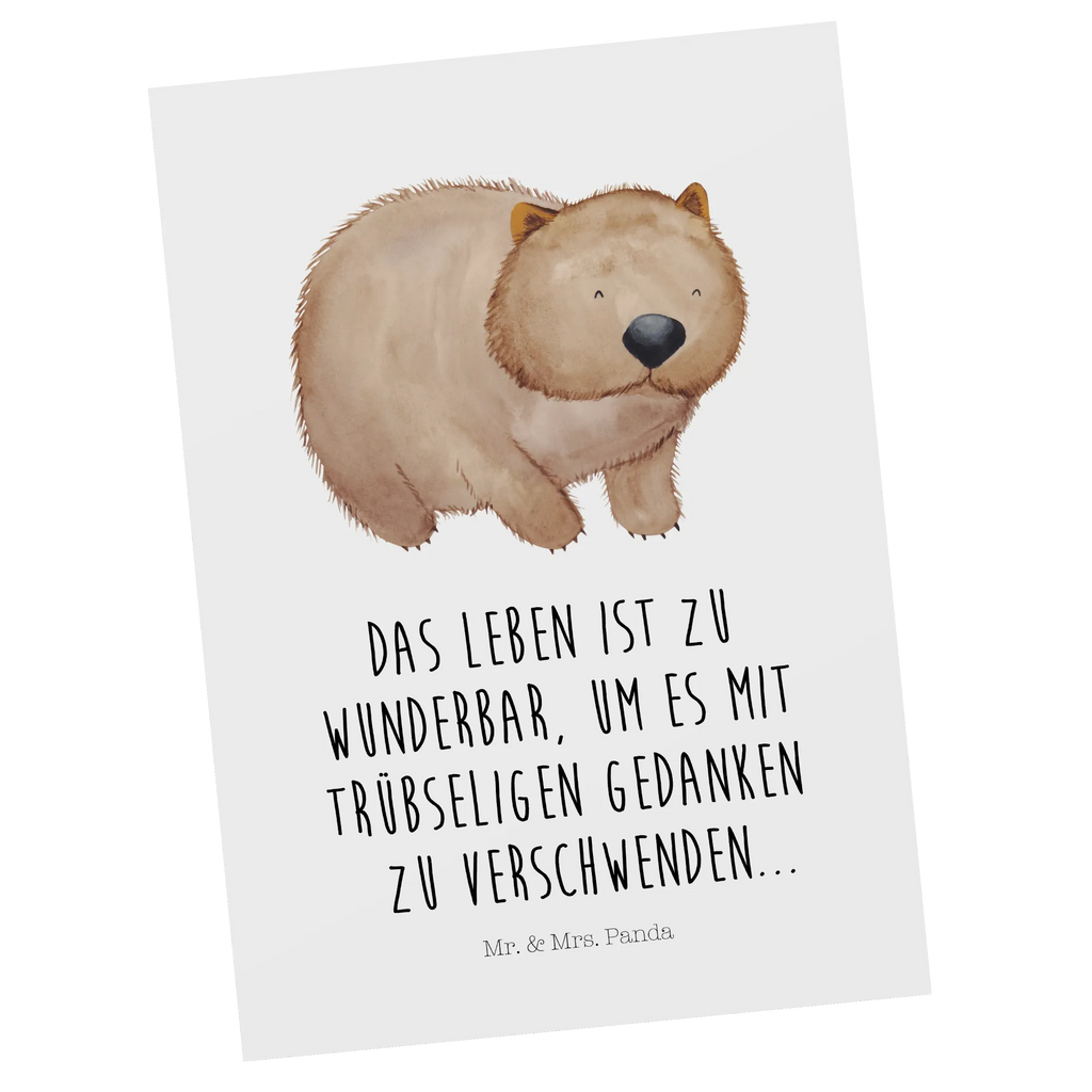 Postkarte Wombat Postkarte, Karte, Geschenkkarte, Grußkarte, Einladung, Ansichtskarte, Geburtstagskarte, Einladungskarte, Dankeskarte, Ansichtskarten, Einladung Geburtstag, Einladungskarten Geburtstag, Tiermotive, Gute Laune, lustige Sprüche, Tiere, Wombat, Das Leben ist schön, Motivation, Spruch, Australien