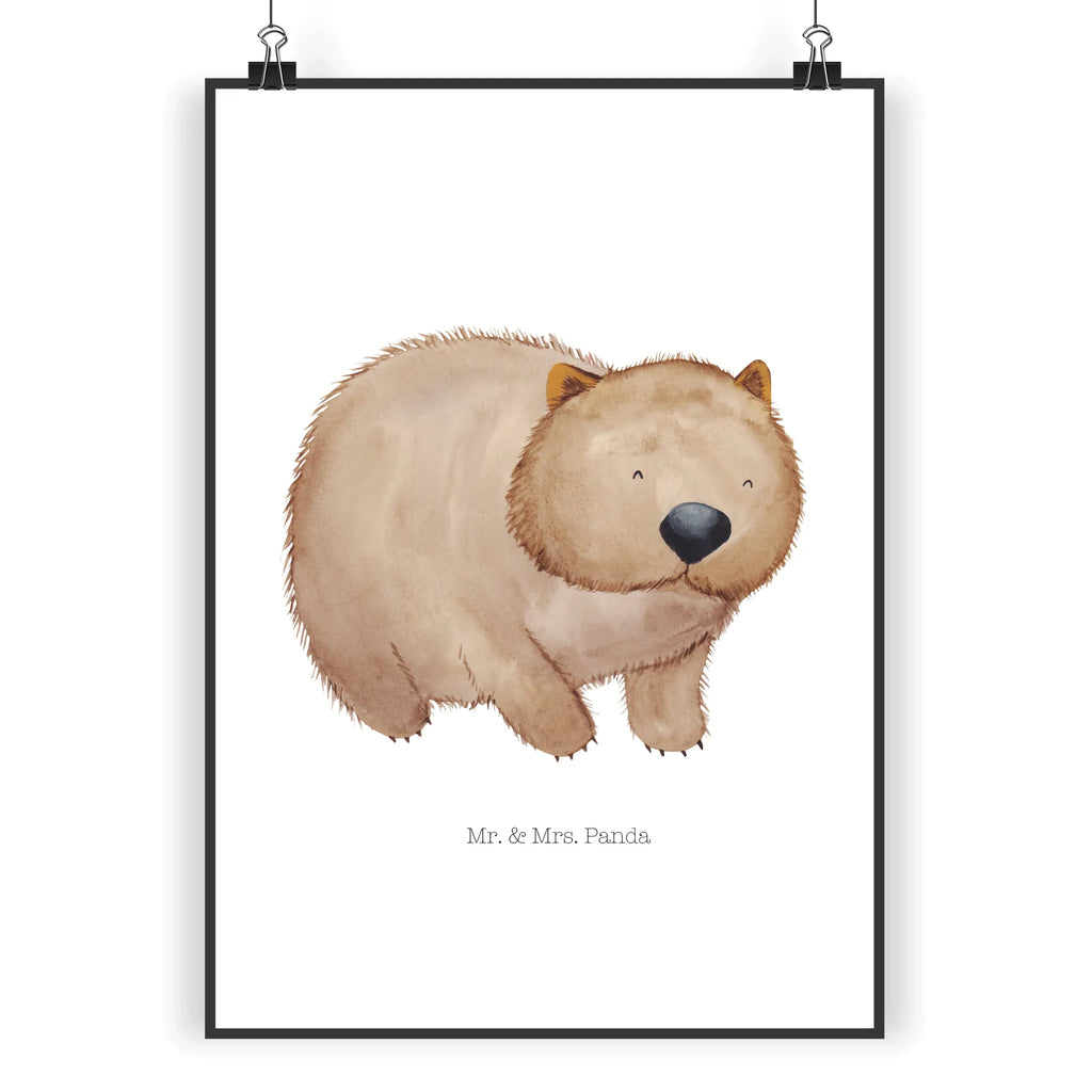 Poster Wombat Poster, Wandposter, Bild, Wanddeko, Küchenposter, Kinderposter, Wanddeko Bild, Raumdekoration, Wanddekoration, Handgemaltes Poster, Mr. & Mrs. Panda Poster, Designposter, Kunstdruck, Posterdruck, Tiermotive, Gute Laune, lustige Sprüche, Tiere, Wombat, Das Leben ist schön, Motivation, Spruch, Australien