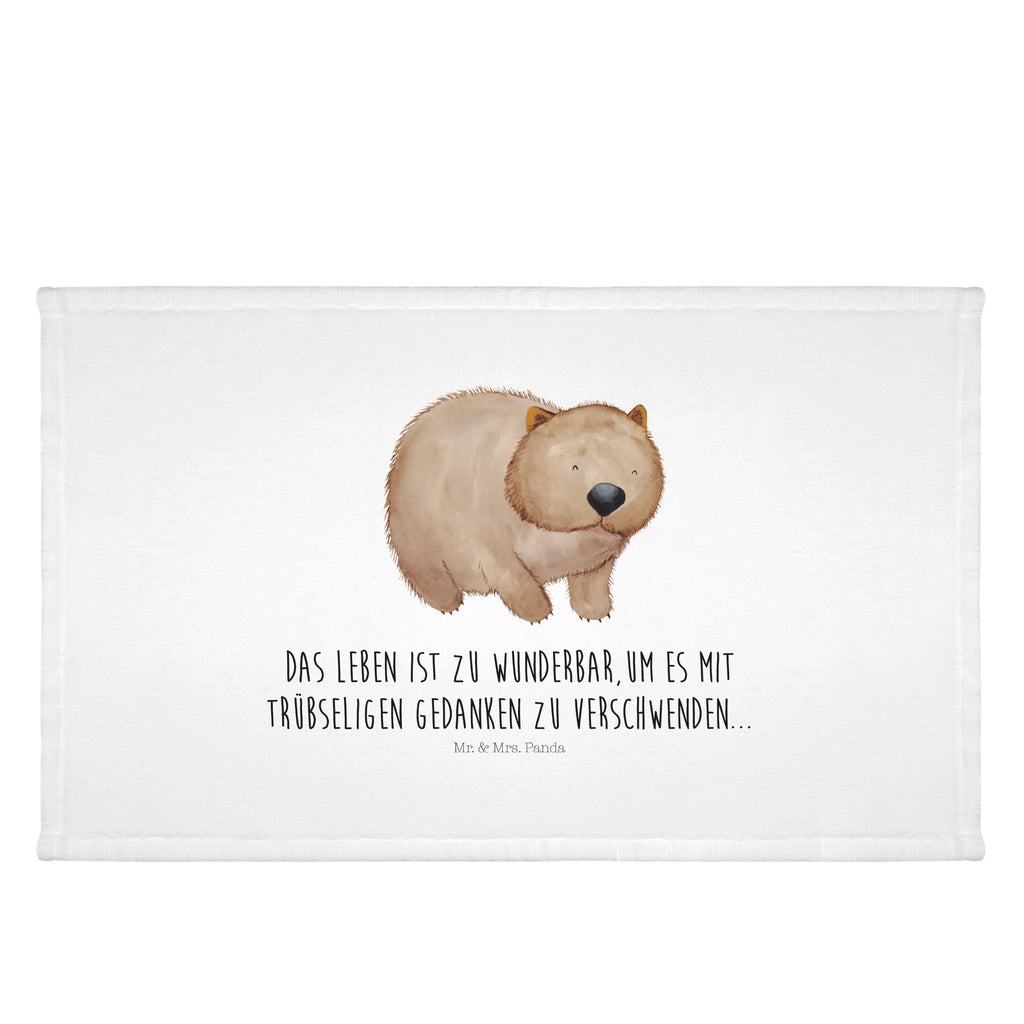 Handtuch Wombat Handtuch, Badehandtuch, Badezimmer, Handtücher, groß, Kinder, Baby, Tiermotive, Gute Laune, lustige Sprüche, Tiere, Wombat, Das Leben ist schön, Motivation, Spruch, Australien