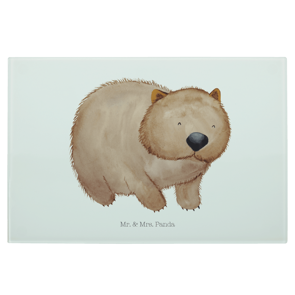 Glasschneidebrett Wombat Glasschneidebrett, Schneidebrett, Tiermotive, Gute Laune, lustige Sprüche, Tiere, Wombat, Das Leben ist schön, Motivation, Spruch, Australien