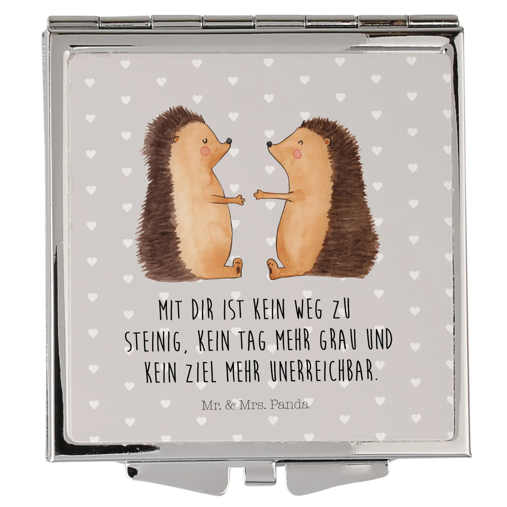 Handtaschenspiegel quadratisch Igel Liebe Spiegel, Handtasche, Quadrat, silber, schminken, Schminkspiegel, Liebe, Partner, Freund, Freundin, Ehemann, Ehefrau, Heiraten, Verlobung, Heiratsantrag, Liebesgeschenk, Jahrestag, Hocheitstag, Verliebt, Verlobt, Verheiratet, Geschenk, Liebesbeweis, Hochzeitstag, Hochzeit, Igel