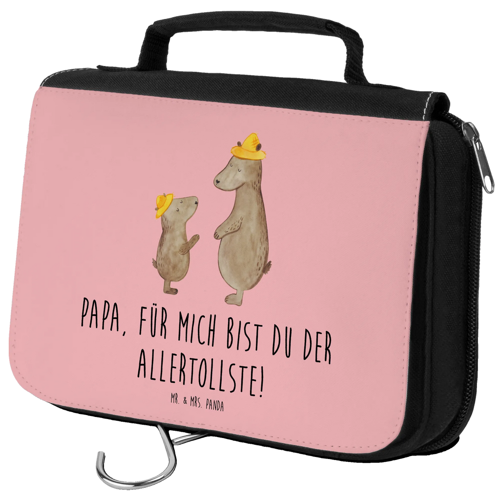 Kulturbeutel Bären mit Hut Kulturbeutel, Zum Aufhängen, Waschtasche, Kosmetiktasche, Damen, Herren, Aufbewahrungstasche, Schminktasche, Kosmetikbeutel, Organizer, Kulturtasche, Schminkutensil, Familie, Vatertag, Muttertag, Bruder, Schwester, Mama, Papa, Oma, Opa, Bär, Bären, Vater, Papi, Paps, Dad, Daddy, Lieblingsmensch, Sohn, Söhne, Kind, Kinder, Vater-Sohn, Family, Vorbild