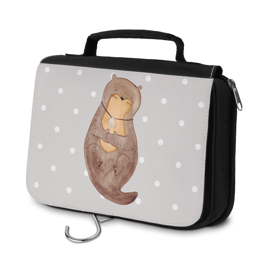 Kulturbeutel Otter Muschel Kulturbeutel, Zum Aufhängen, Waschtasche, Kosmetiktasche, Damen, Herren, Aufbewahrungstasche, Schminktasche, Kosmetikbeutel, Organizer, Kulturtasche, Schminkutensil, Otter, Fischotter, Seeotter, Otterliebe, grübeln, träumen, Motivation, Tagträumen, Büro