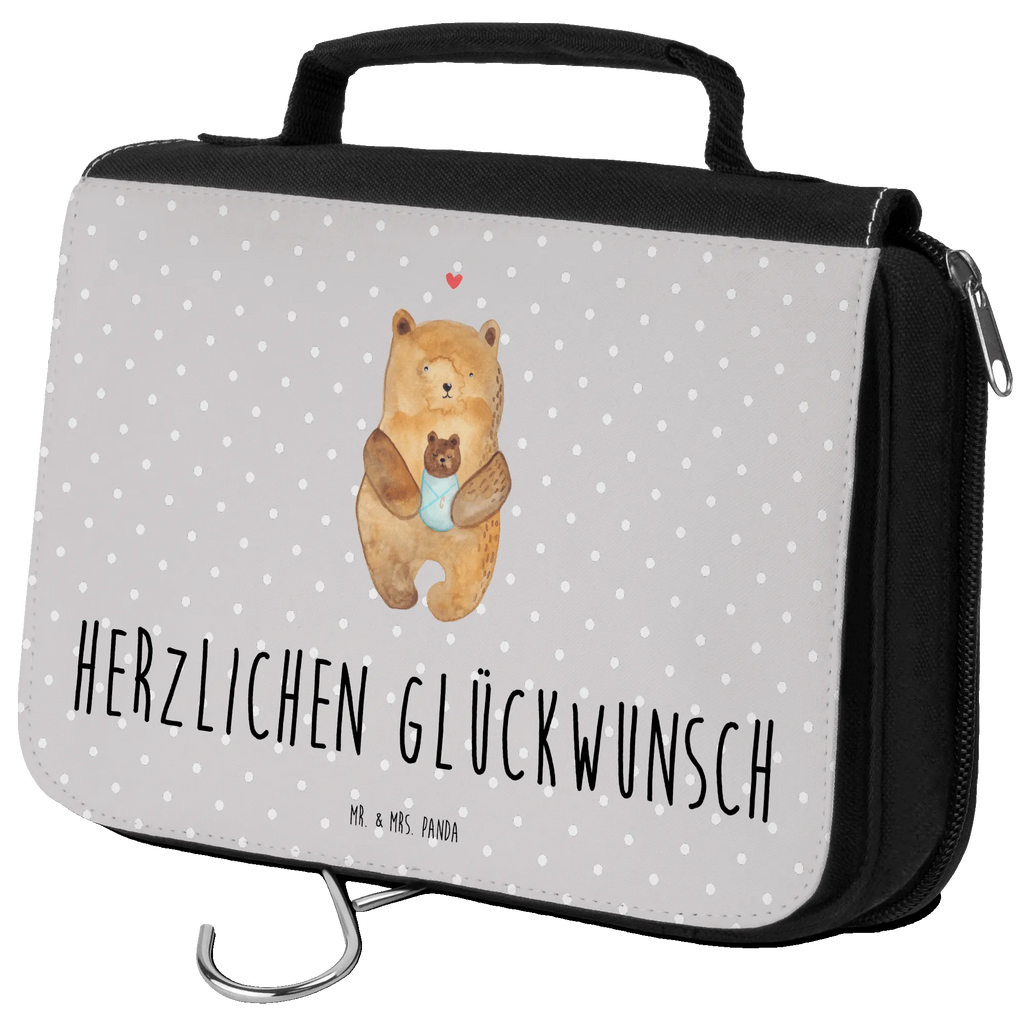 Kulturbeutel Bär Baby Kulturbeutel, Zum Aufhängen, Waschtasche, Kosmetiktasche, Damen, Herren, Aufbewahrungstasche, Schminktasche, Kosmetikbeutel, Organizer, Kulturtasche, Schminkutensil, Bär, Teddy, Teddybär, Eltern, Mutter, Baby, Taufe, Geburt, Nichte, Neffe, Enkel, Enkelin, Täufling, Geburtstag, Glückwunsch