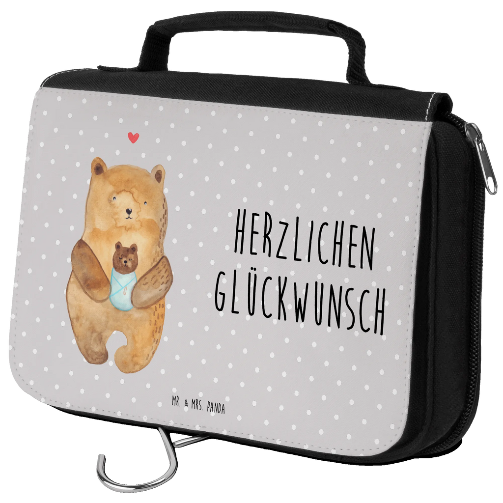 Kulturbeutel Bär Baby Kulturbeutel, Zum Aufhängen, Waschtasche, Kosmetiktasche, Damen, Herren, Aufbewahrungstasche, Schminktasche, Kosmetikbeutel, Organizer, Kulturtasche, Schminkutensil, Bär, Teddy, Teddybär, Eltern, Mutter, Baby, Taufe, Geburt, Nichte, Neffe, Enkel, Enkelin, Täufling, Geburtstag, Glückwunsch