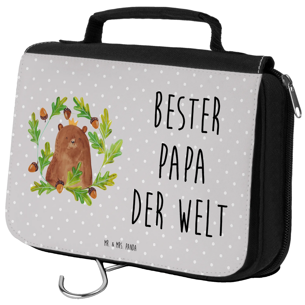 Kulturbeutel Bär König Kulturbeutel, Zum Aufhängen, Waschtasche, Kosmetiktasche, Damen, Herren, Aufbewahrungstasche, Schminktasche, Kosmetikbeutel, Organizer, Kulturtasche, Schminkutensil, Bär, Teddy, Teddybär, Papa, Papa Bär, bester Vater, bester Papa, weltbester Papa, Vatertag, Vater, Dad, Daddy, Papi