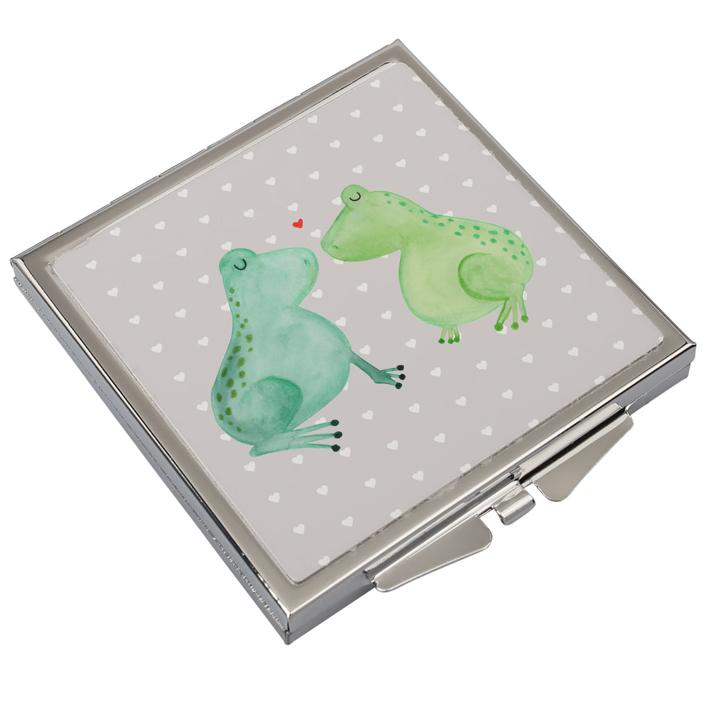 Handtaschenspiegel quadratisch Frosch Liebe Spiegel, Handtasche, Quadrat, silber, schminken, Schminkspiegel, Liebe, Partner, Freund, Freundin, Ehemann, Ehefrau, Heiraten, Verlobung, Heiratsantrag, Liebesgeschenk, Jahrestag, Hocheitstag, Verliebt, Verlobt, Verheiratet, Geschenk Freundin, Geschenk Freund, Liebesbeweis, Hochzeitstag, Geschenk Hochzeit, Frosch, Frösche, Froschkönig, Fröschchen