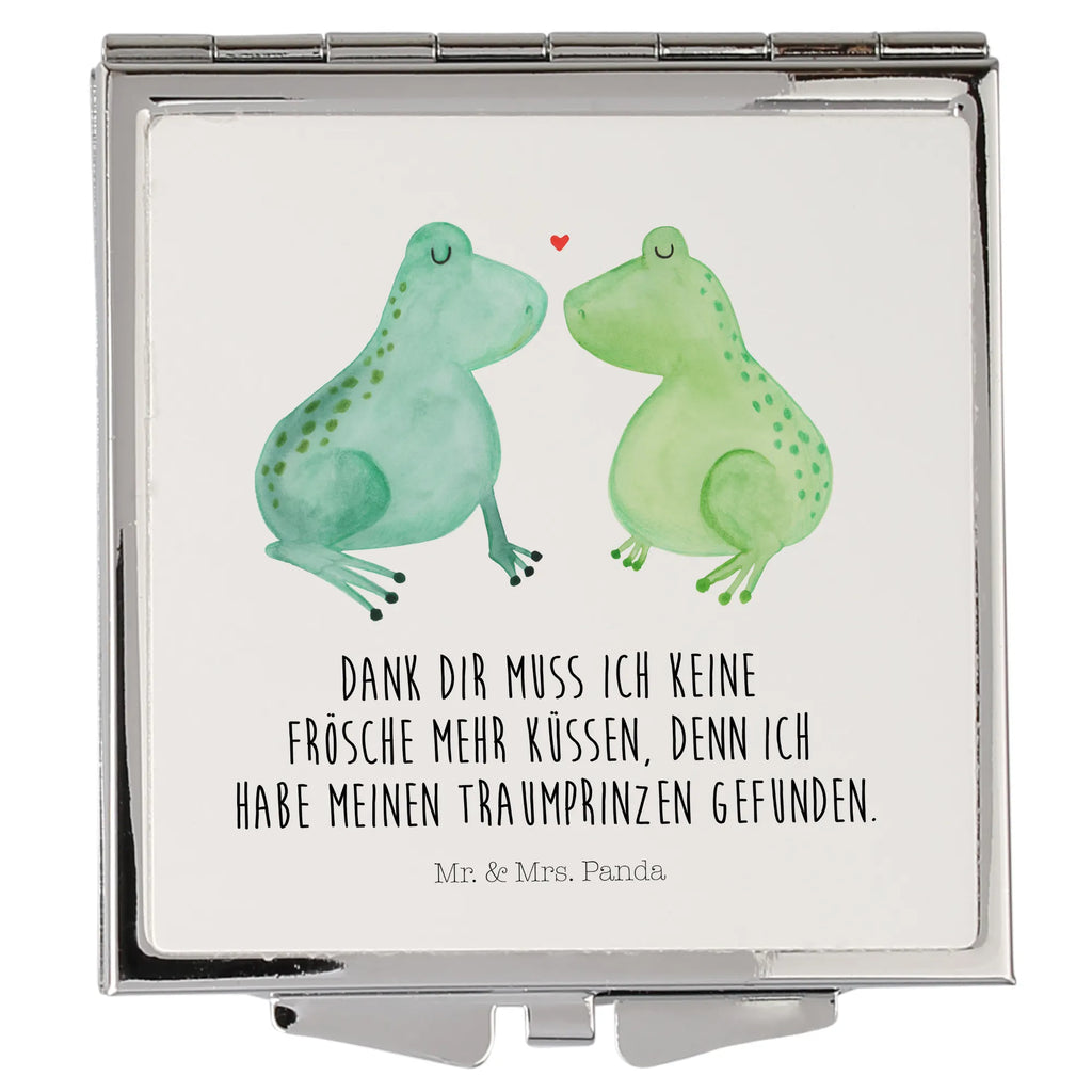 Handtaschenspiegel quadratisch Frosch Liebe Spiegel, Handtasche, Quadrat, silber, schminken, Schminkspiegel, Liebe, Partner, Freund, Freundin, Ehemann, Ehefrau, Heiraten, Verlobung, Heiratsantrag, Liebesgeschenk, Jahrestag, Hocheitstag, Verliebt, Verlobt, Verheiratet, Geschenk Freundin, Geschenk Freund, Liebesbeweis, Hochzeitstag, Geschenk Hochzeit, Frosch, Frösche, Froschkönig, Fröschchen