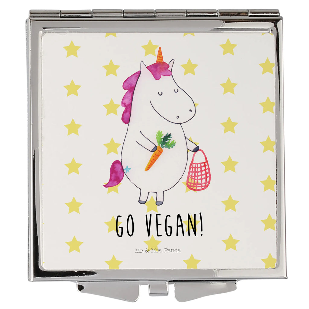 Handtaschenspiegel quadratisch Einhorn Vegan Spiegel, Handtasche, Quadrat, silber, schminken, Schminkspiegel, Einhorn, Einhörner, Einhorn Deko, Pegasus, Unicorn, vegan, Gesund leben, Vegetariar, Rohkost, Gesund essen, Veganismus, Veganer