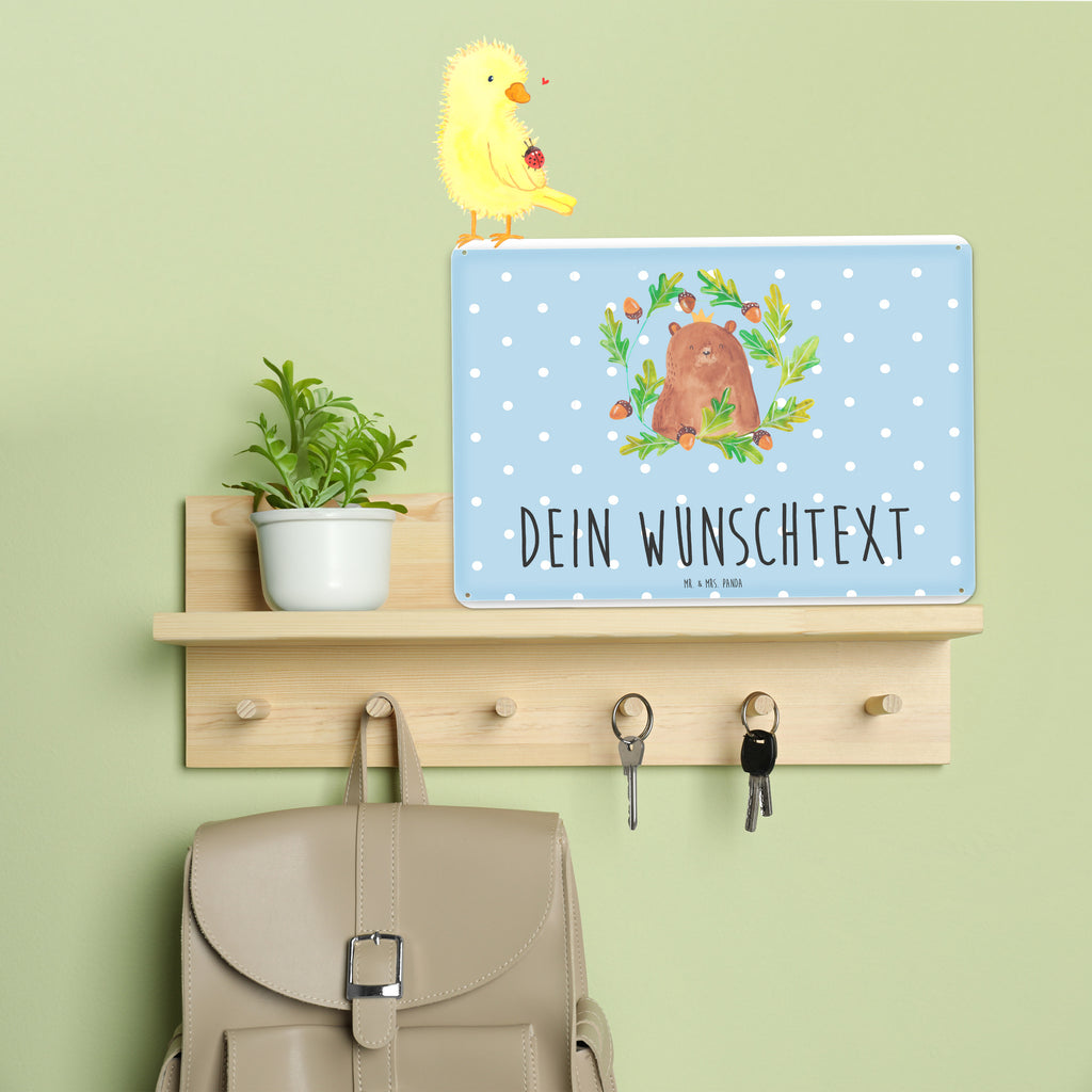 Personalisiertes Blechschild Bär König Blechschild, Metallschild, Geschenk Schild, Schild, Magnet-Metall-Schild, Deko Schild, Wandschild, Wand-Dekoration, Türschild, Bär, Teddy, Teddybär, Papa, Papa Bär, bester Vater, bester Papa, weltbester Papa, Vatertag, Vater, Dad, Daddy, Papi