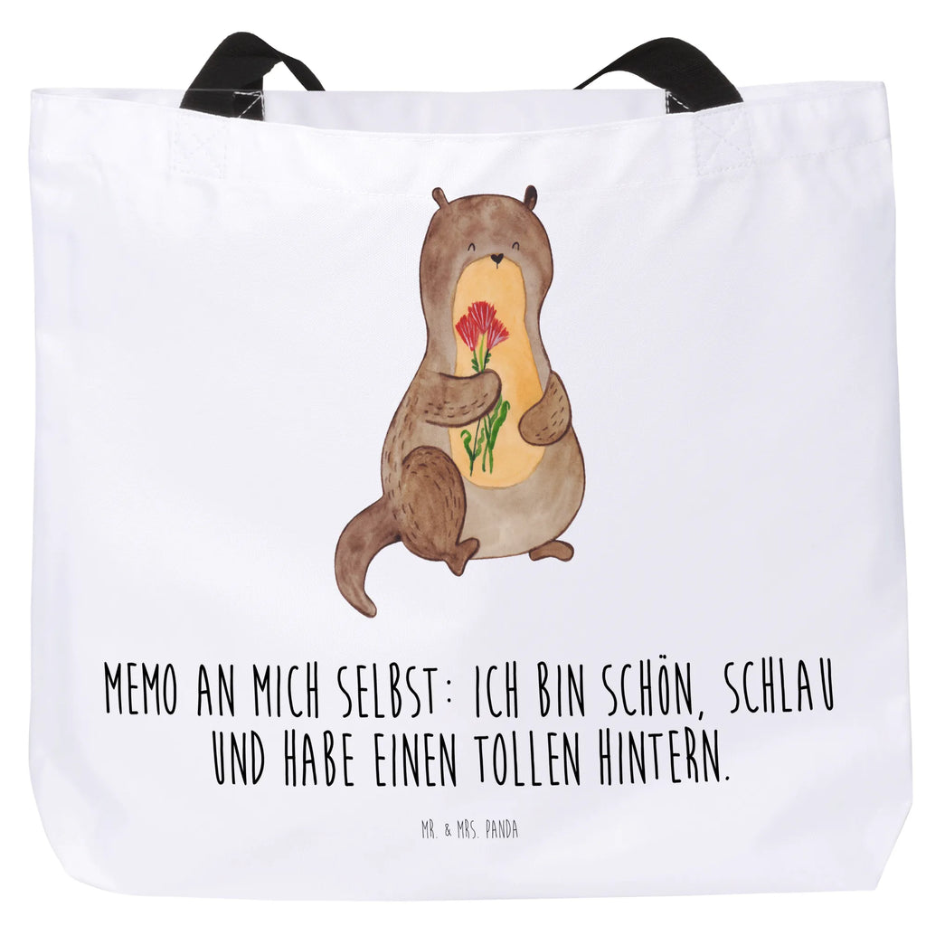 Shopper Otter Blumenstrauß Beutel, Einkaufstasche, Tasche, Strandtasche, Einkaufsbeutel, Shopper, Schultasche, Freizeittasche, Tragebeutel, Schulbeutel, Alltagstasche, Otter, Fischotter, Seeotter, Otter Seeotter See Otter