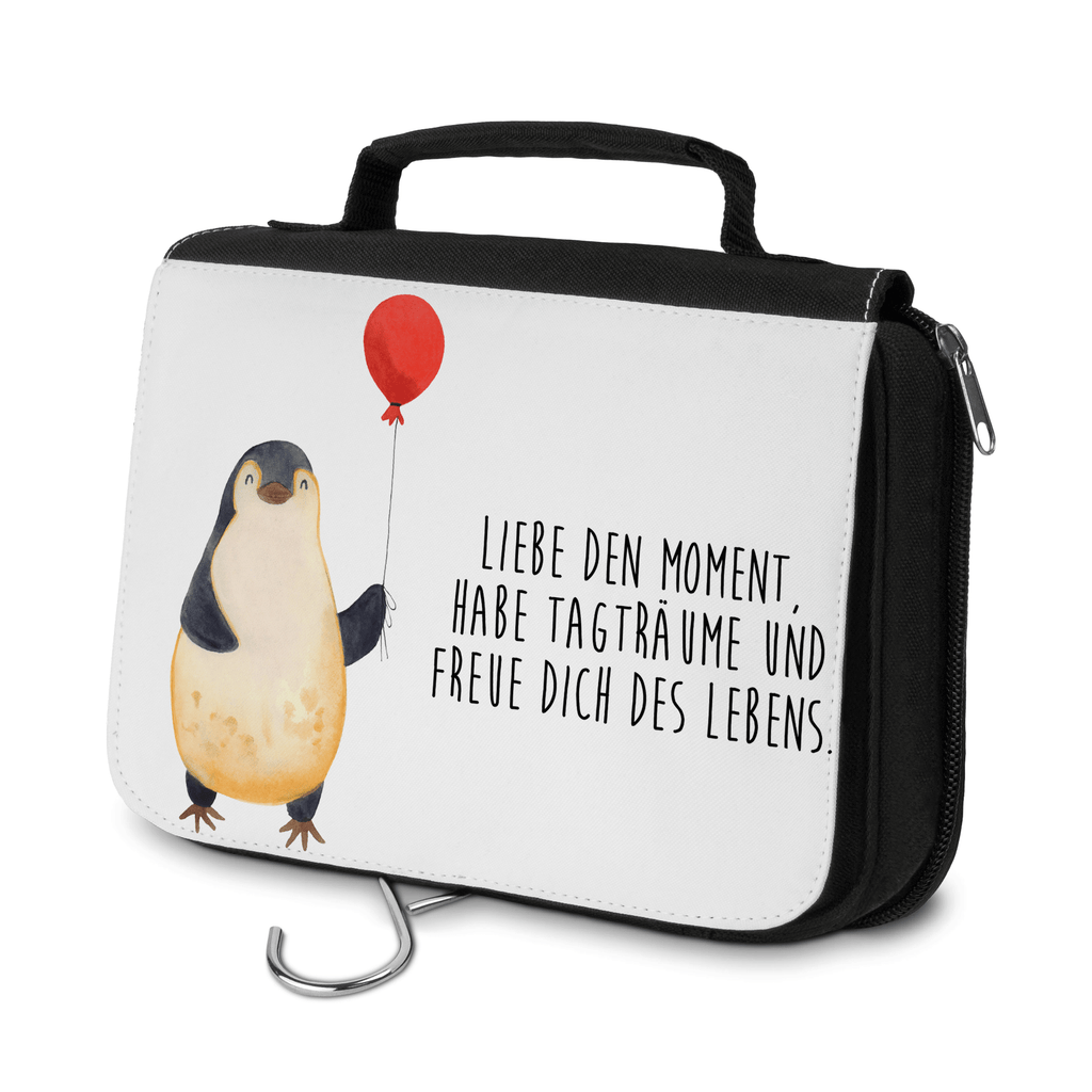 Kulturbeutel Pinguin Luftballon Kulturbeutel, Zum Aufhängen, Waschtasche, Kosmetiktasche, Damen, Herren, Aufbewahrungstasche, Schminktasche, Kosmetikbeutel, Organizer, Kulturtasche, Schminkutensil, Pinguin, Pinguine, Luftballon, Tagträume, Lebenslust, Geschenk Freundin, Geschenkidee, beste Freundin, Motivation, Neustart, neues Leben, Liebe, Glück