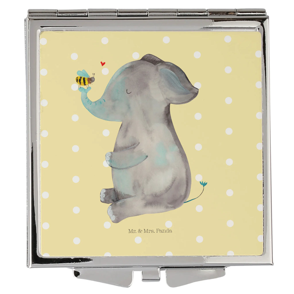 Handtaschenspiegel quadratisch Elefant Biene Spiegel, Handtasche, Quadrat, silber, schminken, Schminkspiegel, Tiermotive, Gute Laune, lustige Sprüche, Tiere, Elefant, Biene, Liebe, Liebesbeweis, Jahrestag, Liebesgeschenk, Heiratsantrag, Hochzeitsgeschenk, Liebesspruch