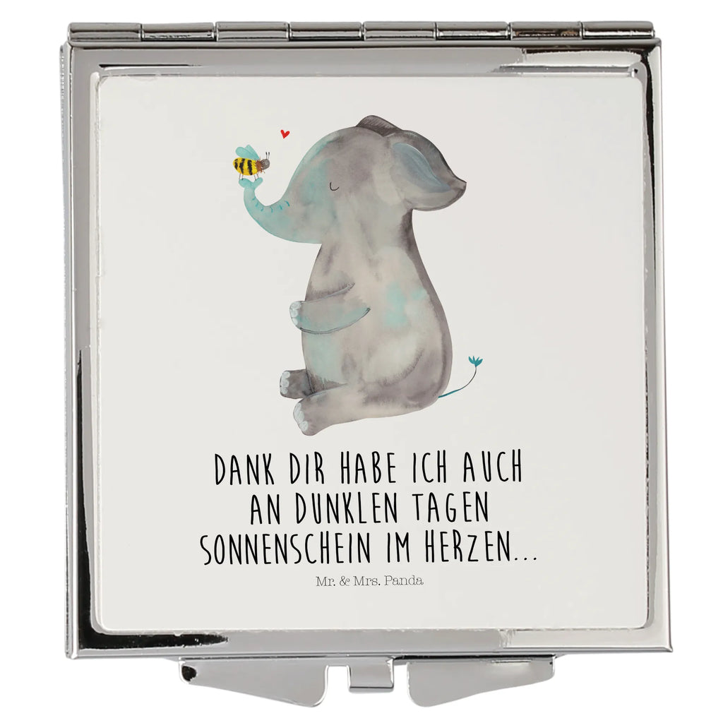 Handtaschenspiegel quadratisch Elefant Biene Spiegel, Handtasche, Quadrat, silber, schminken, Schminkspiegel, Tiermotive, Gute Laune, lustige Sprüche, Tiere, Elefant, Biene, Liebe, Liebesbeweis, Jahrestag, Liebesgeschenk, Heiratsantrag, Hochzeitsgeschenk, Liebesspruch