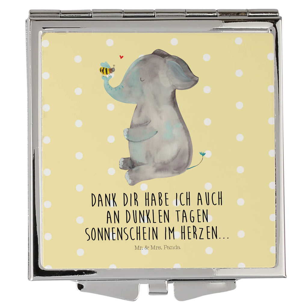 Handtaschenspiegel quadratisch Elefant Biene Spiegel, Handtasche, Quadrat, silber, schminken, Schminkspiegel, Tiermotive, Gute Laune, lustige Sprüche, Tiere, Elefant, Biene, Liebe, Liebesbeweis, Jahrestag, Liebesgeschenk, Heiratsantrag, Hochzeitsgeschenk, Liebesspruch