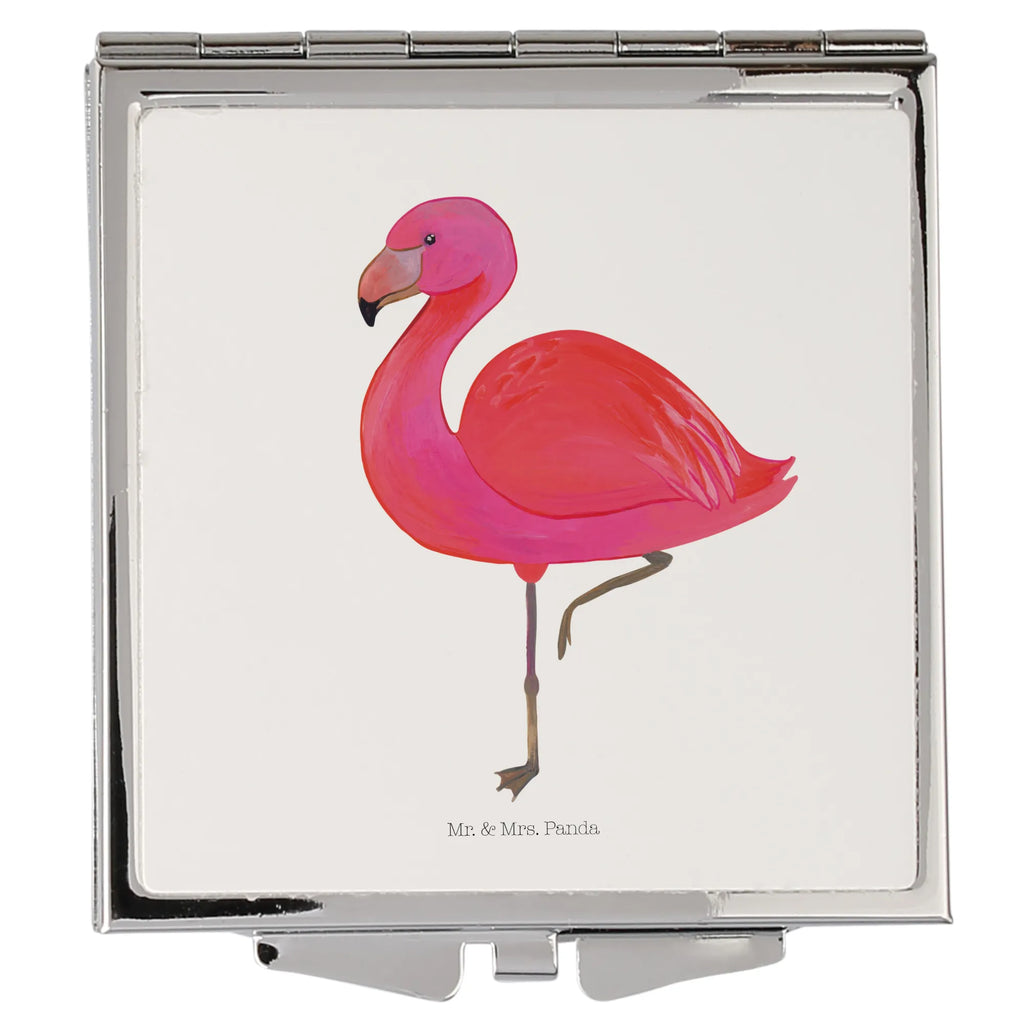 Handtaschenspiegel quadratisch Flamingo Classic Spiegel, Handtasche, Quadrat, silber, schminken, Schminkspiegel, Flamingo, Einzigartig, Selbstliebe, Stolz, ich, für mich, Spruch, Freundin, Freundinnen, Außenseiter, Sohn, Tochter, Geschwister