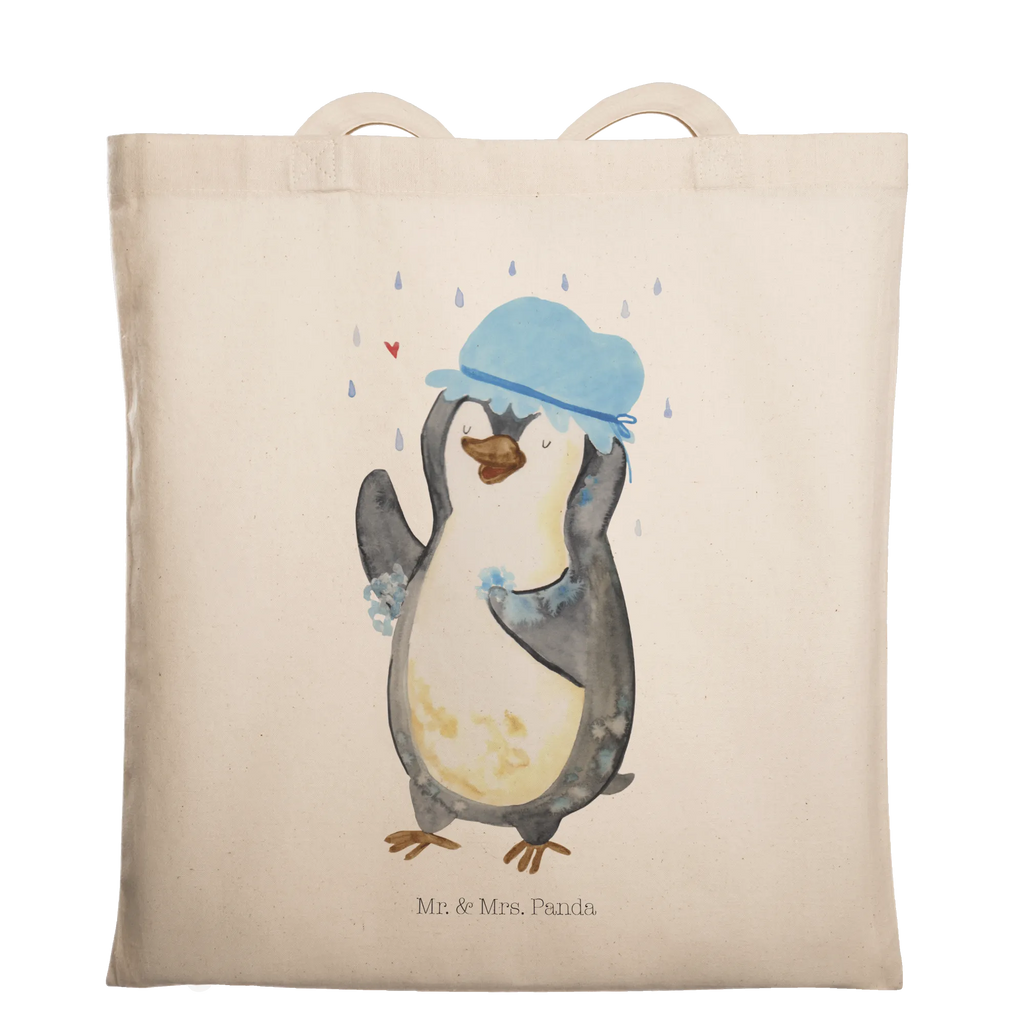 Tragetasche Pinguin Duschen Beuteltasche, Beutel, Einkaufstasche, Jutebeutel, Stoffbeutel, Tasche, Shopper, Umhängetasche, Strandtasche, Schultertasche, Stofftasche, Tragetasche, Badetasche, Jutetasche, Einkaufstüte, Laptoptasche, Pinguin, Pinguine, Dusche, duschen, Lebensmotto, Motivation, Neustart, Neuanfang, glücklich sein