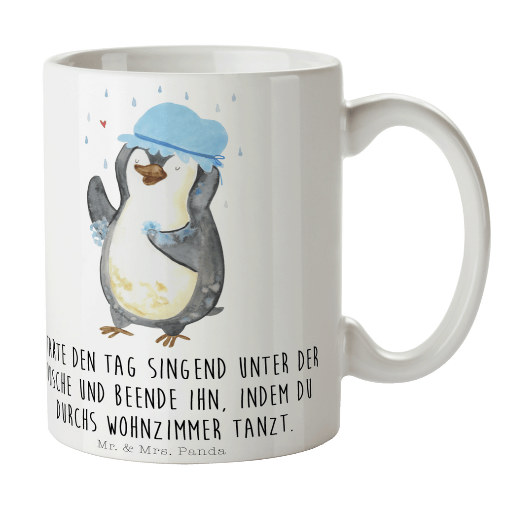 Tasse Pinguin Duschen Tasse, Kaffeetasse, Teetasse, Becher, Kaffeebecher, Teebecher, Keramiktasse, Porzellantasse, Büro Tasse, Geschenk Tasse, Tasse Sprüche, Tasse Motive, Kaffeetassen, Tasse bedrucken, Designer Tasse, Cappuccino Tassen, Schöne Teetassen, Pinguin, Pinguine, Dusche, duschen, Lebensmotto, Motivation, Neustart, Neuanfang, glücklich sein