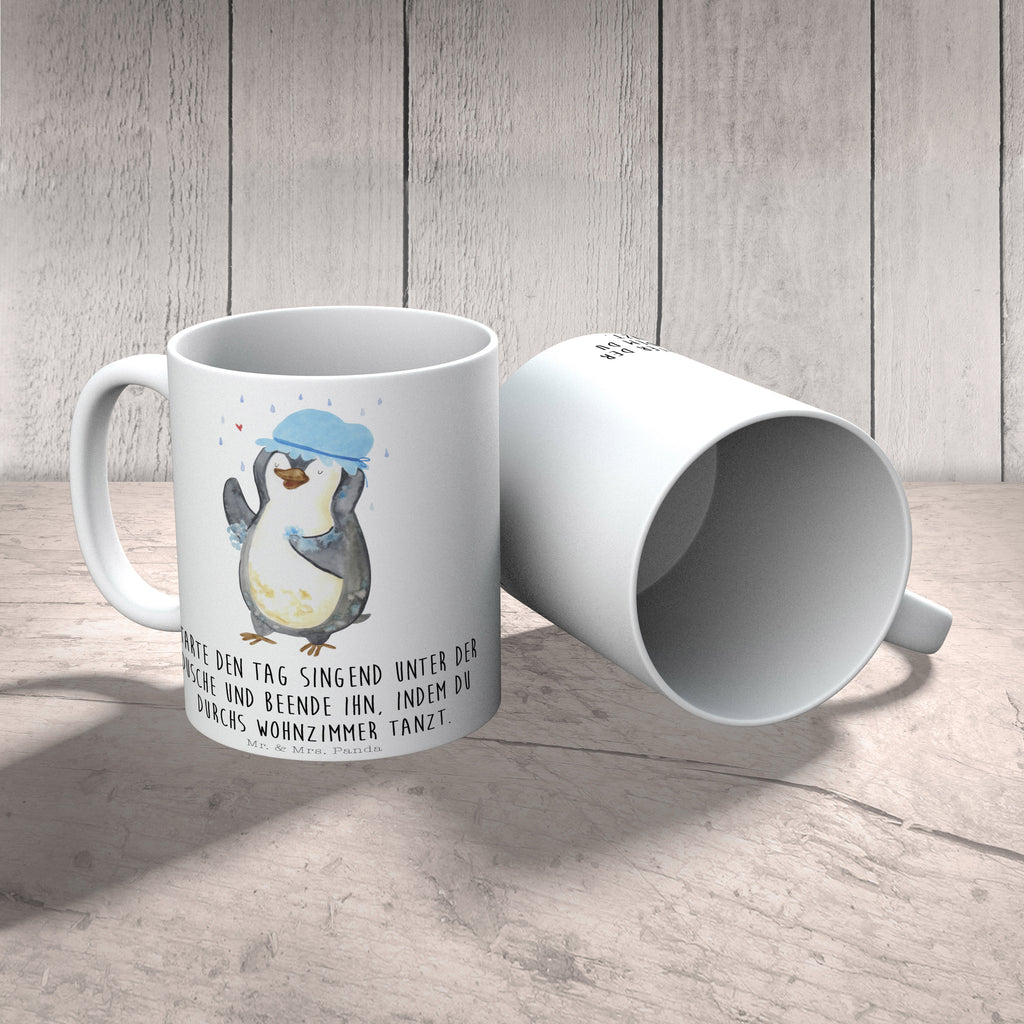 Tasse Pinguin Duschen Tasse, Kaffeetasse, Teetasse, Becher, Kaffeebecher, Teebecher, Keramiktasse, Porzellantasse, Büro Tasse, Geschenk Tasse, Tasse Sprüche, Tasse Motive, Kaffeetassen, Tasse bedrucken, Designer Tasse, Cappuccino Tassen, Schöne Teetassen, Pinguin, Pinguine, Dusche, duschen, Lebensmotto, Motivation, Neustart, Neuanfang, glücklich sein