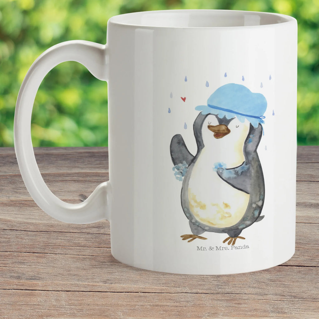 Kindertasse Pinguin duscht Kindertasse, Kinder Tasse, Kunststoff Tasse, Kindergarten Tasse, Trinkbecher, Camping Becher, Kaffeetasse, Kunststoffbecher, Kindergartenbecher, Outdoorgeschirr, Kunststoffgeschirr, Reisebecher, Reisetasse, Kinderbecher, Bruchfeste Tasse, Bruchsichere Tasse, Plastik Tasse, Plastiktasse, Pinguin, Pinguine, Dusche, duschen, Lebensmotto, Motivation, Neustart, Neuanfang, glücklich sein