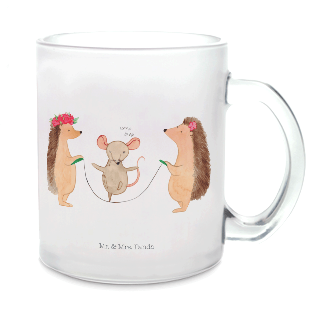 Teetasse Igel Seilhüpfen Teetasse, Teeglas, Teebecher, Tasse mit Henkel, Tasse, Glas Teetasse, Teetasse aus Glas, Tiermotive, Gute Laune, lustige Sprüche, Tiere, Igel, Maus, Seilspringen, Seilhüpfen, Kinder, Kindergarten