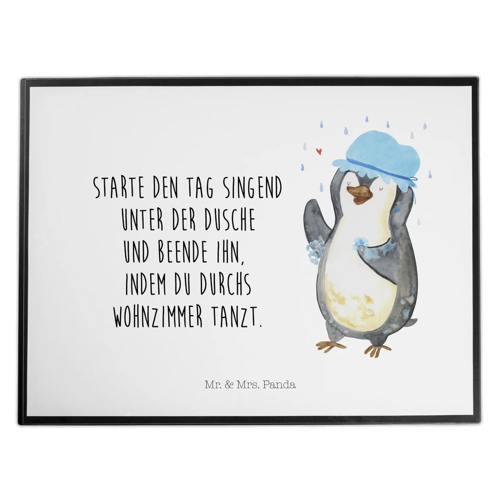 Schreibtischunterlage Pinguin duscht Schreibunterlage, Schreibtischauflage, Bürobedarf, Büroartikel, Schreibwaren, Schreibtisch Unterlagen, Schreibtischunterlage Groß, Pinguin, Pinguine, Dusche, duschen, Lebensmotto, Motivation, Neustart, Neuanfang, glücklich sein