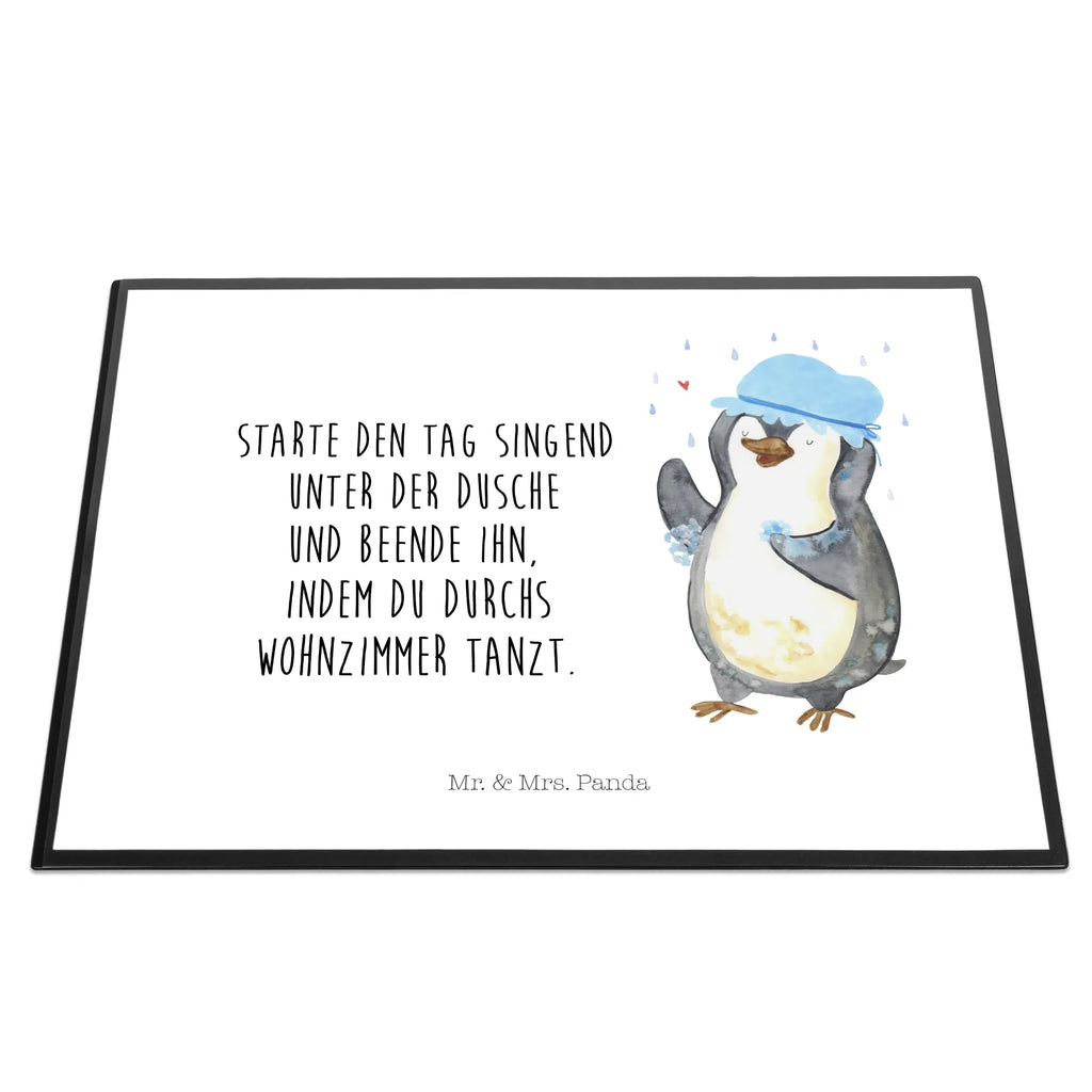 Schreibtischunterlage Pinguin duscht Schreibunterlage, Schreibtischauflage, Bürobedarf, Büroartikel, Schreibwaren, Schreibtisch Unterlagen, Schreibtischunterlage Groß, Pinguin, Pinguine, Dusche, duschen, Lebensmotto, Motivation, Neustart, Neuanfang, glücklich sein