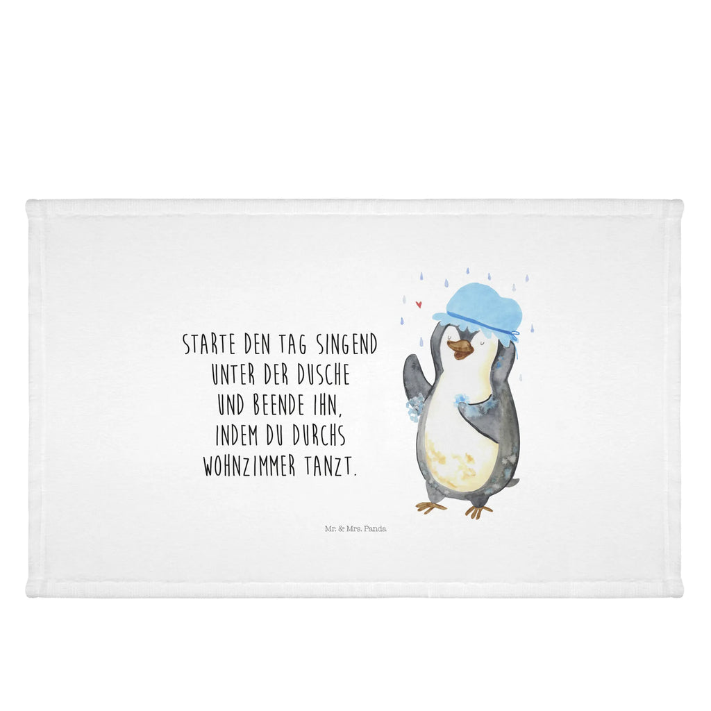 Handtuch Pinguin duscht Handtuch, Badehandtuch, Badezimmer, Handtücher, groß, Kinder, Baby, Pinguin, Pinguine, Dusche, duschen, Lebensmotto, Motivation, Neustart, Neuanfang, glücklich sein