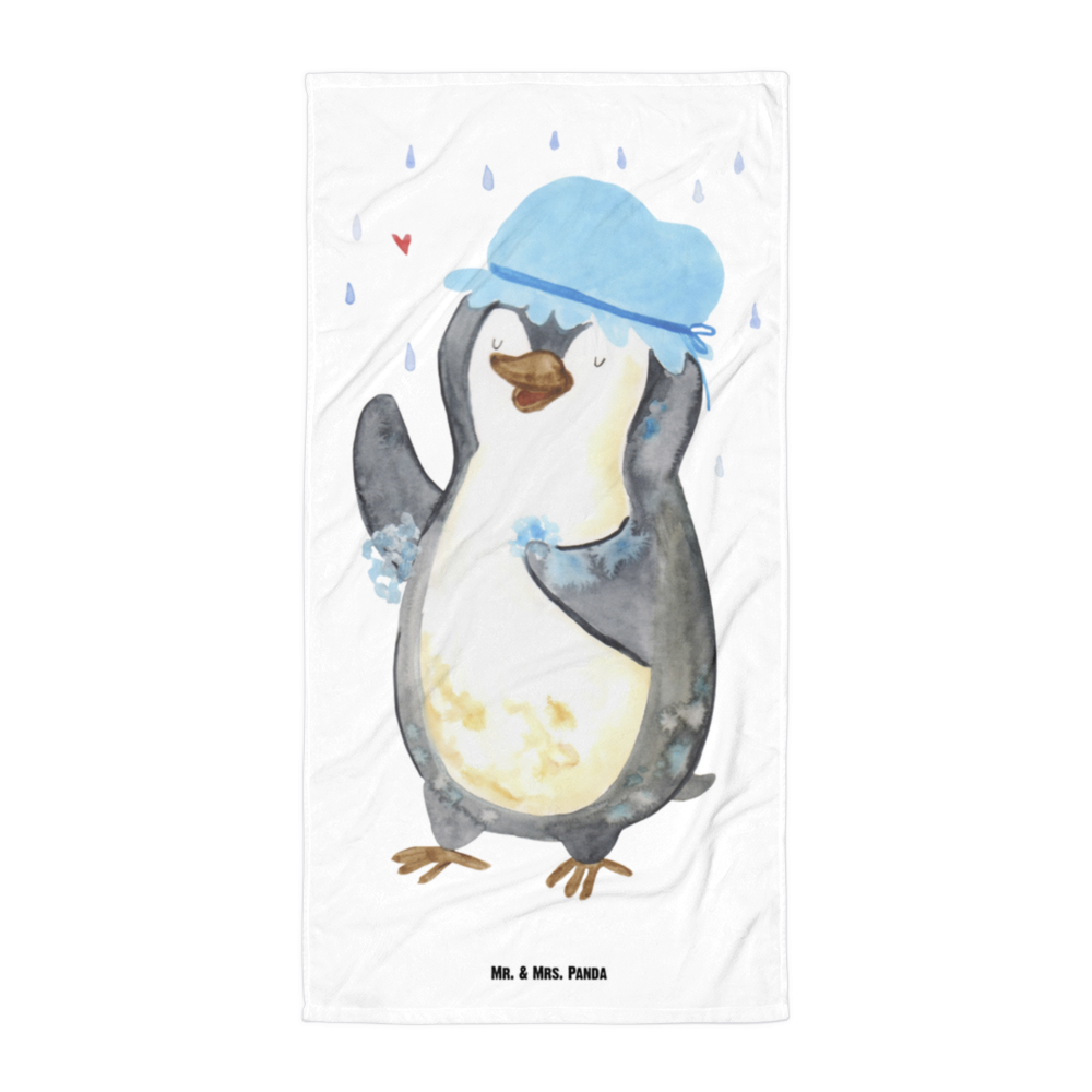 XL Badehandtuch Pinguin Duschen Handtuch, Badetuch, Duschtuch, Strandtuch, Saunatuch, Pinguin, Pinguine, Dusche, duschen, Lebensmotto, Motivation, Neustart, Neuanfang, glücklich sein