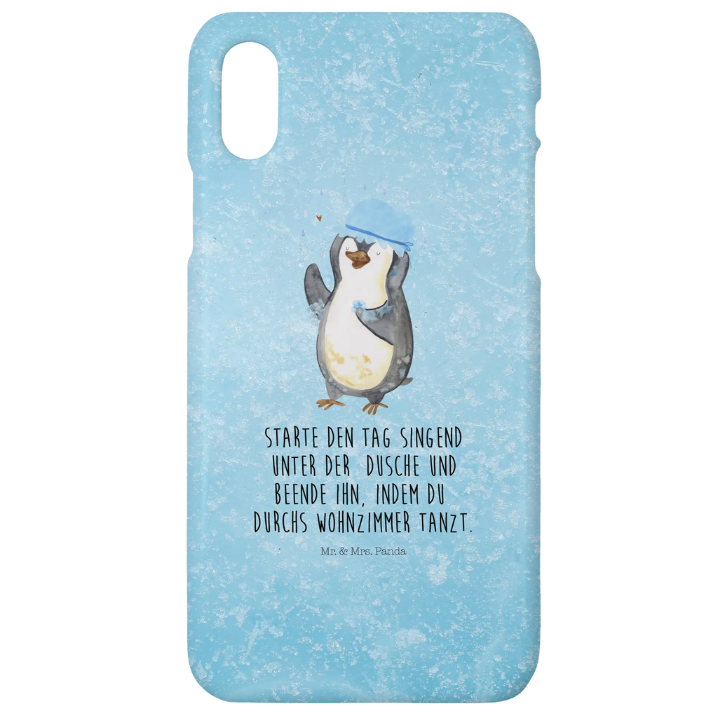 Handyhülle Pinguin Duschen Handyhülle, Handycover, Cover, Handy, Hülle, Iphone 10, Iphone X, Pinguin, Pinguine, Dusche, duschen, Lebensmotto, Motivation, Neustart, Neuanfang, glücklich sein