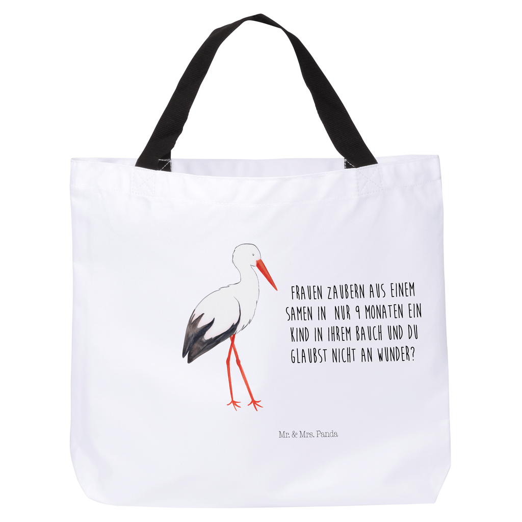 Shopper Storch Beutel, Einkaufstasche, Tasche, Strandtasche, Einkaufsbeutel, Shopper, Schultasche, Freizeittasche, Tragebeutel, Schulbeutel, Alltagstasche, Tiermotive, Gute Laune, lustige Sprüche, Tiere, Storch, Störche, Schwangerschaft, Geburt, Mutter, Mütter, Mutter werden, Schwanger, Babybauch, Baby