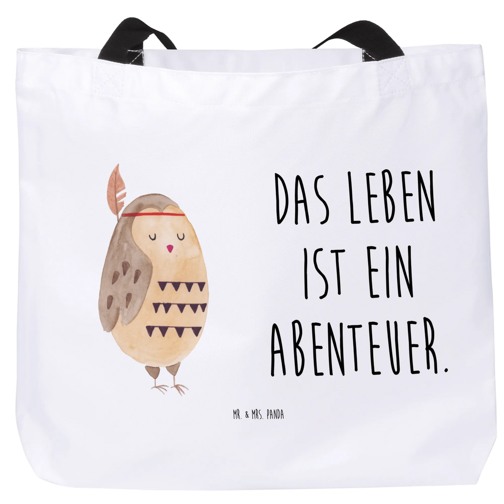 Shopper Eule Federschmuck Beutel, Einkaufstasche, Tasche, Strandtasche, Einkaufsbeutel, Shopper, Schultasche, Freizeittasche, Tragebeutel, Schulbeutel, Alltagstasche, Eule, Eule Deko, Owl, Das Leben ist ein Abenteuer, Reisespruch, Federschmuck, Dekoration