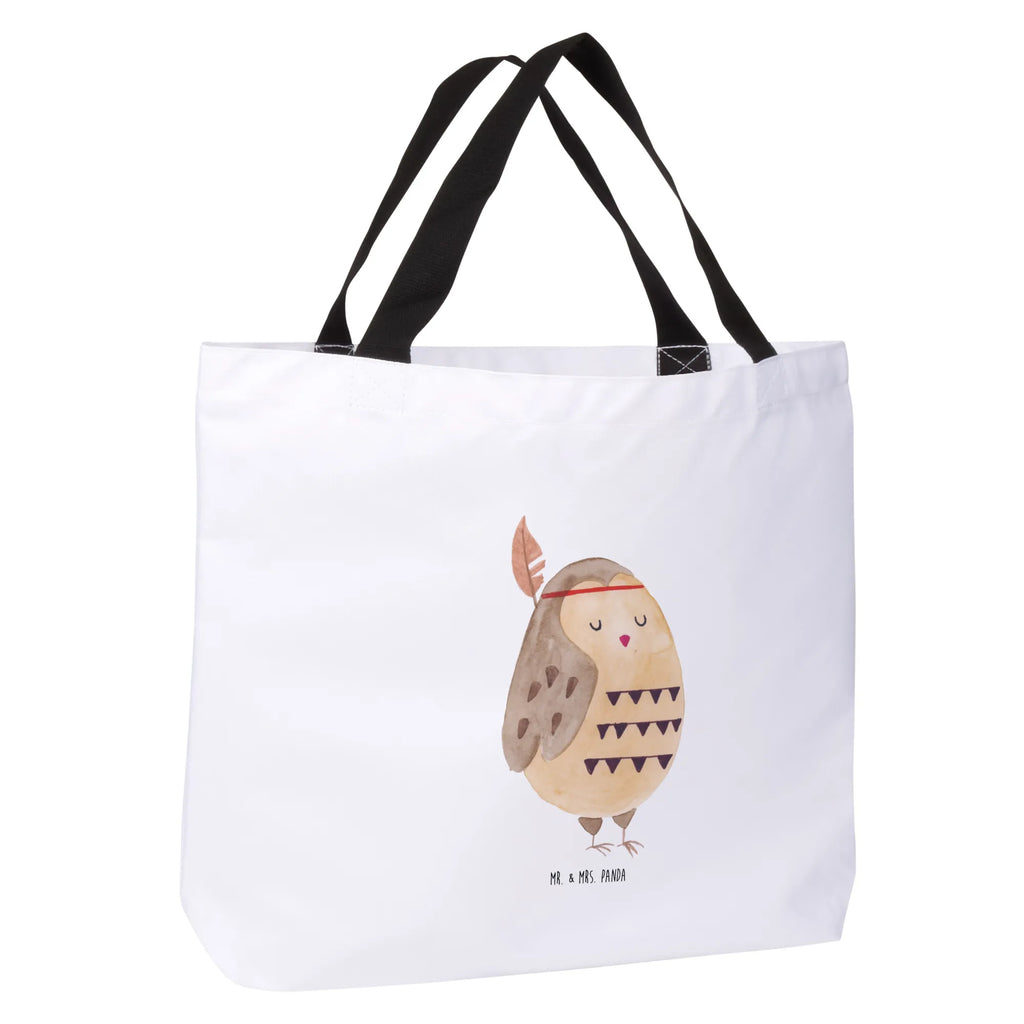 Shopper Eule Federschmuck Beutel, Einkaufstasche, Tasche, Strandtasche, Einkaufsbeutel, Shopper, Schultasche, Freizeittasche, Tragebeutel, Schulbeutel, Alltagstasche, Eule, Eule Deko, Owl, Das Leben ist ein Abenteuer, Reisespruch, Federschmuck, Dekoration