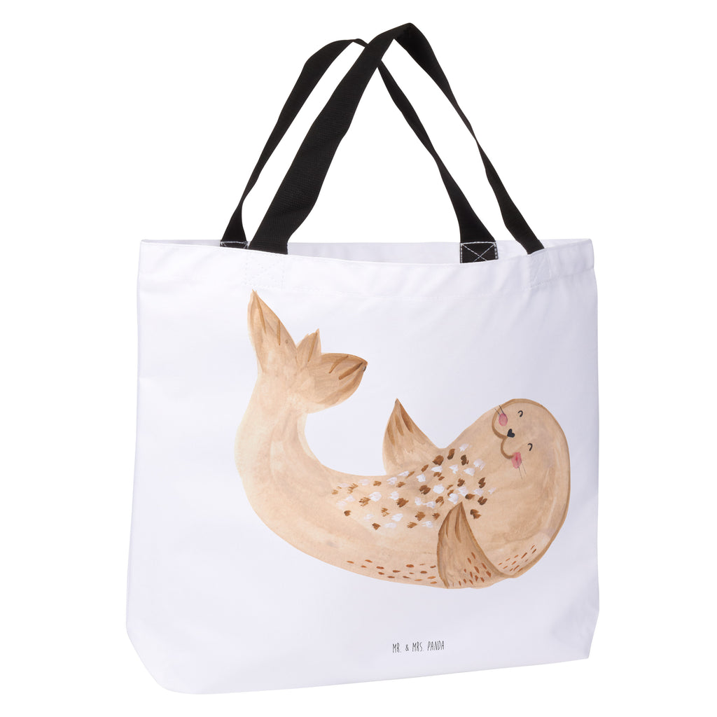 Shopper Robbe Liegen Beutel, Einkaufstasche, Tasche, Strandtasche, Einkaufsbeutel, Shopper, Schultasche, Freizeittasche, Tragebeutel, Schulbeutel, Alltagstasche, Tiermotive, Gute Laune, lustige Sprüche, Tiere, Robbe, Robben, Seehund, Strand, Meerestier, Ostsee, Nordsee, Lachen, Freude