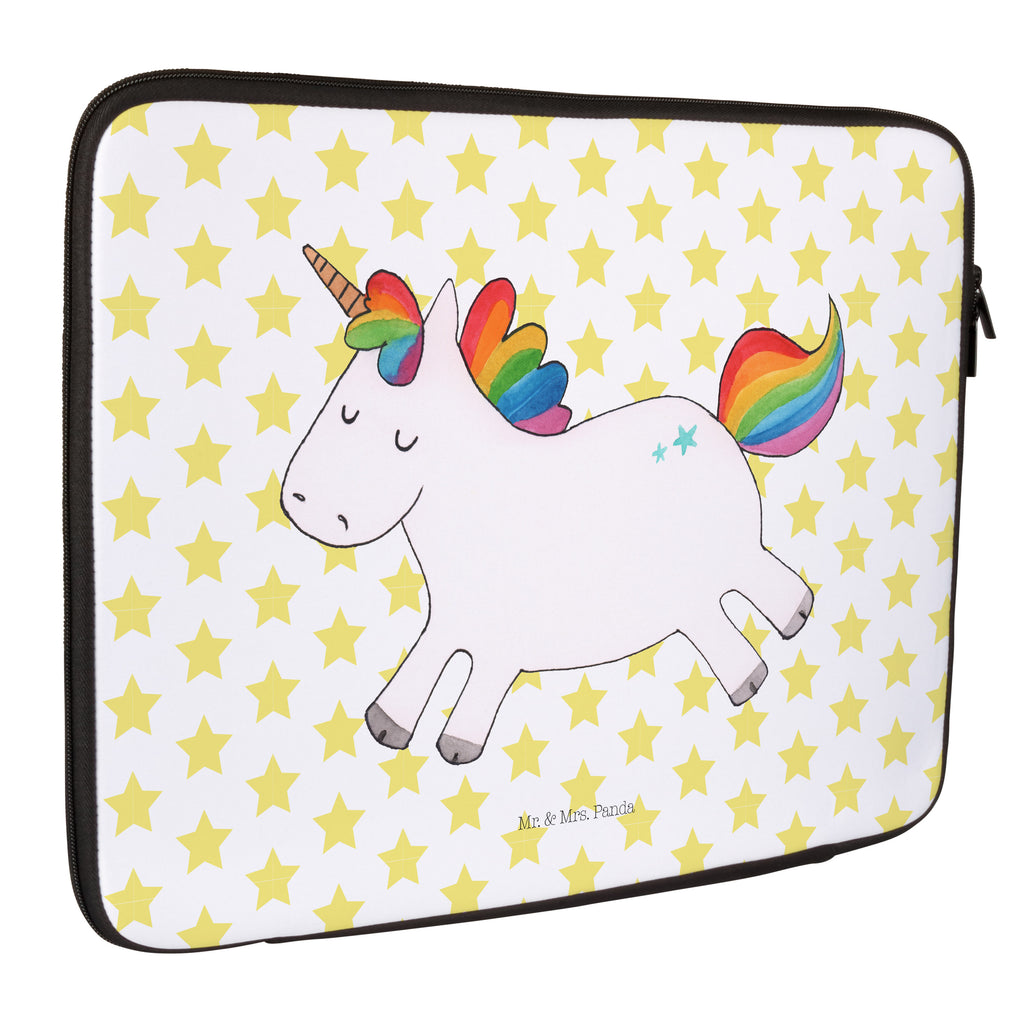 Notebook Tasche Einhorn Happy Notebook Tasche, Laptop, Computertasche, Tasche, Notebook-Tasche, Notebook-Reisehülle, Notebook Schutz, Einhorn, Einhörner, Einhorn Deko, Pegasus, Unicorn, glücklich, fröhlich, Spaß, Freude, Lebensfreude, witzig, spannend, Lächeln, Lachen