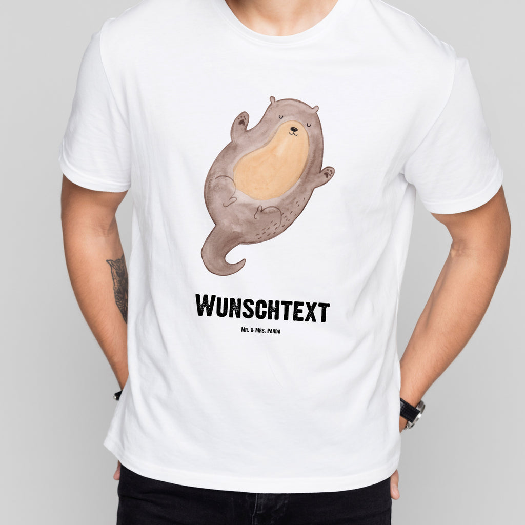 Personalisiertes T-Shirt Otter Umarmen T-Shirt Personalisiert, T-Shirt mit Namen, T-Shirt mit Aufruck, Männer, Frauen, Wunschtext, Bedrucken, Otter, Fischotter, Seeotter, Otter Seeotter See Otter