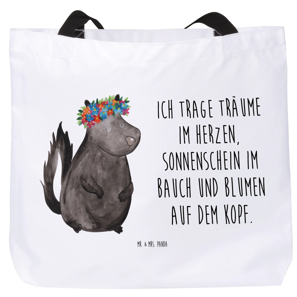 Shopper Stinktier Mädchen Beutel, Einkaufstasche, Tasche, Strandtasche, Einkaufsbeutel, Shopper, Schultasche, Freizeittasche, Tragebeutel, Schulbeutel, Alltagstasche, Stinktier, Skunk, Wildtier, Raubtier, Stinker, Stinki, Yoga, Namaste, Lebe, Liebe, Lache