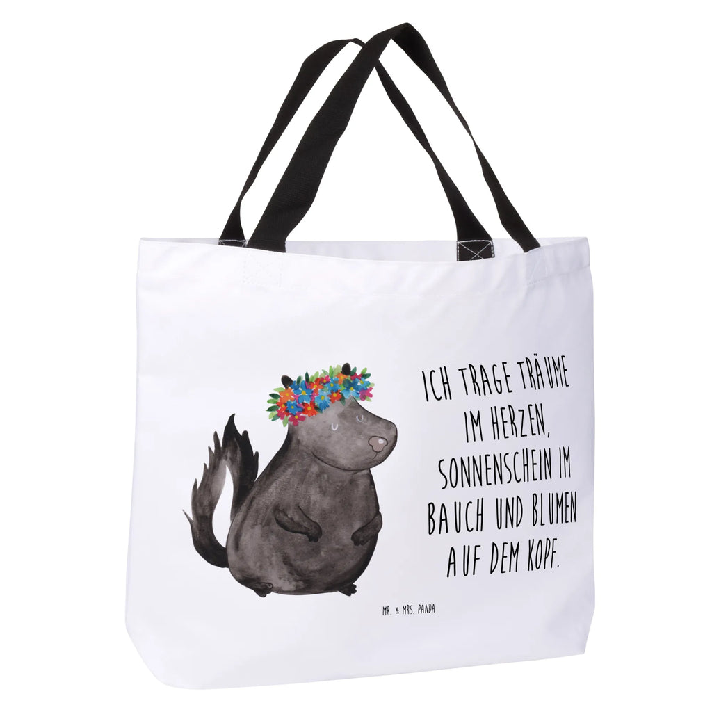 Shopper Stinktier Mädchen Beutel, Einkaufstasche, Tasche, Strandtasche, Einkaufsbeutel, Shopper, Schultasche, Freizeittasche, Tragebeutel, Schulbeutel, Alltagstasche, Stinktier, Skunk, Wildtier, Raubtier, Stinker, Stinki, Yoga, Namaste, Lebe, Liebe, Lache