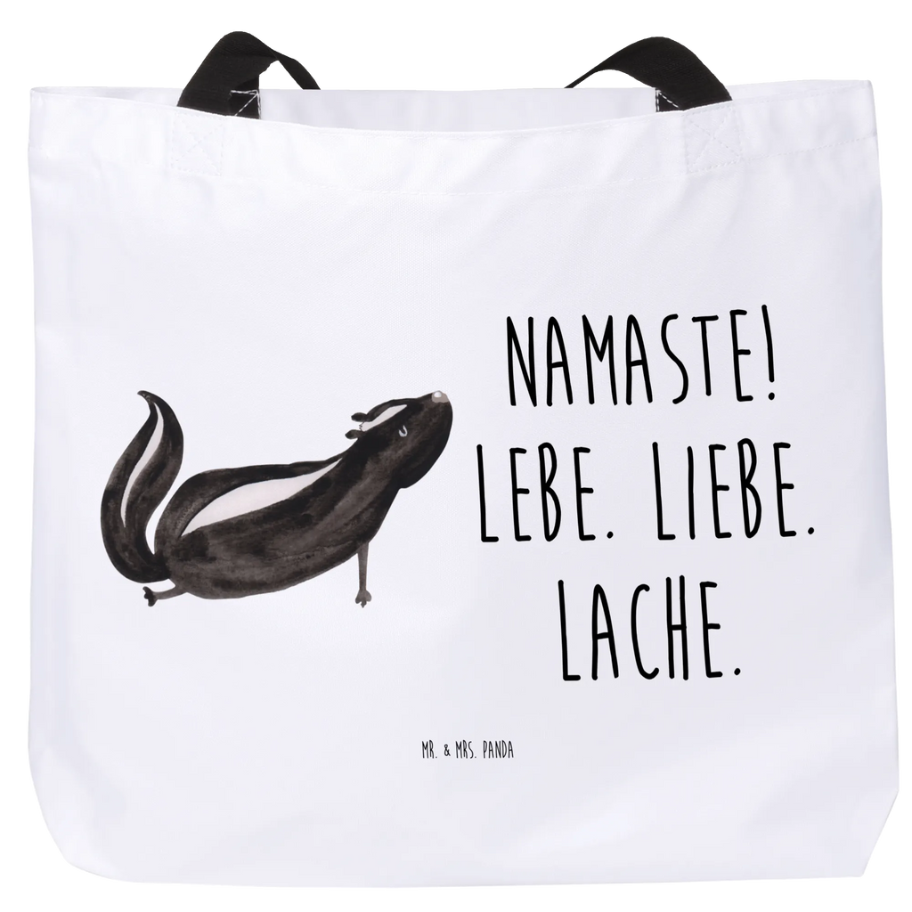 Shopper Stinktier Yoga Beutel, Einkaufstasche, Tasche, Strandtasche, Einkaufsbeutel, Shopper, Schultasche, Freizeittasche, Tragebeutel, Schulbeutel, Alltagstasche, Stinktier, Skunk, Wildtier, Raubtier, Stinker, Stinki, Yoga, Namaste, Lebe, Liebe, Lache