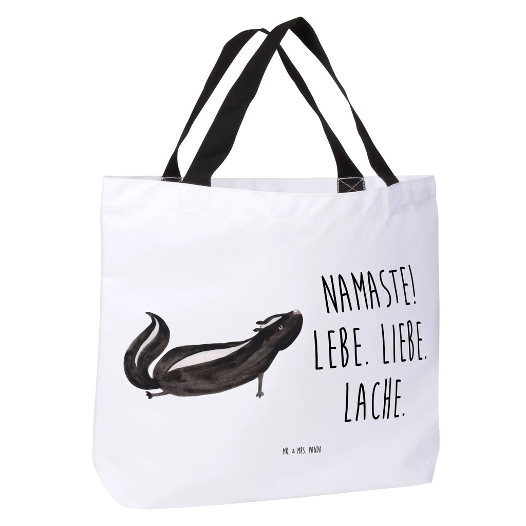 Shopper Stinktier Yoga Beutel, Einkaufstasche, Tasche, Strandtasche, Einkaufsbeutel, Shopper, Schultasche, Freizeittasche, Tragebeutel, Schulbeutel, Alltagstasche, Stinktier, Skunk, Wildtier, Raubtier, Stinker, Stinki, Yoga, Namaste, Lebe, Liebe, Lache