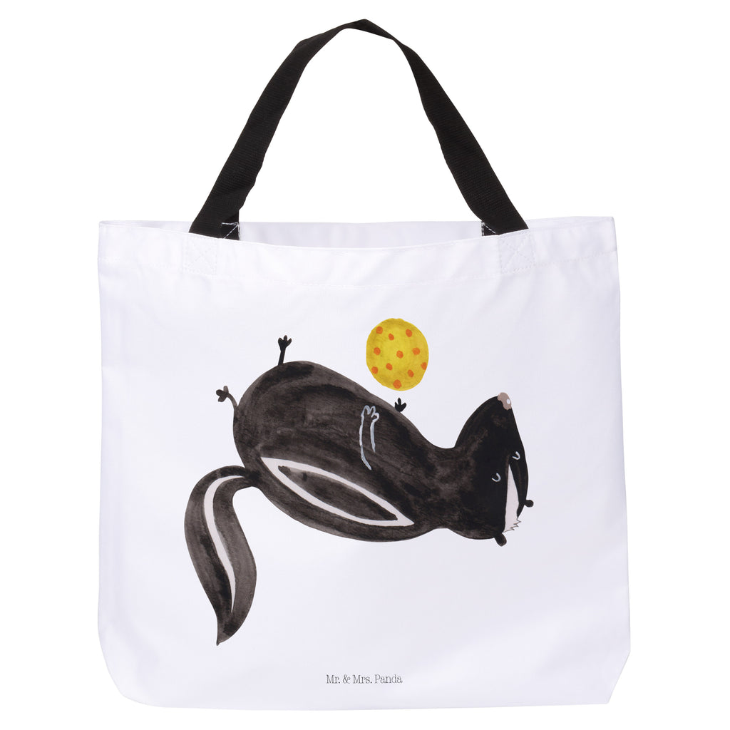 Shopper Stinktier Ball Beutel, Einkaufstasche, Tasche, Strandtasche, Einkaufsbeutel, Shopper, Schultasche, Freizeittasche, Tragebeutel, Schulbeutel, Alltagstasche, Stinktier, Skunk, Wildtier, Raubtier, Stinker, Stinki, verspielt, Weisheit