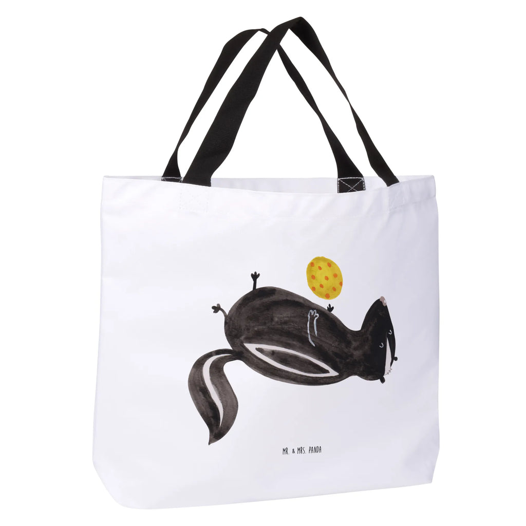 Shopper Stinktier Ball Beutel, Einkaufstasche, Tasche, Strandtasche, Einkaufsbeutel, Shopper, Schultasche, Freizeittasche, Tragebeutel, Schulbeutel, Alltagstasche, Stinktier, Skunk, Wildtier, Raubtier, Stinker, Stinki, verspielt, Weisheit