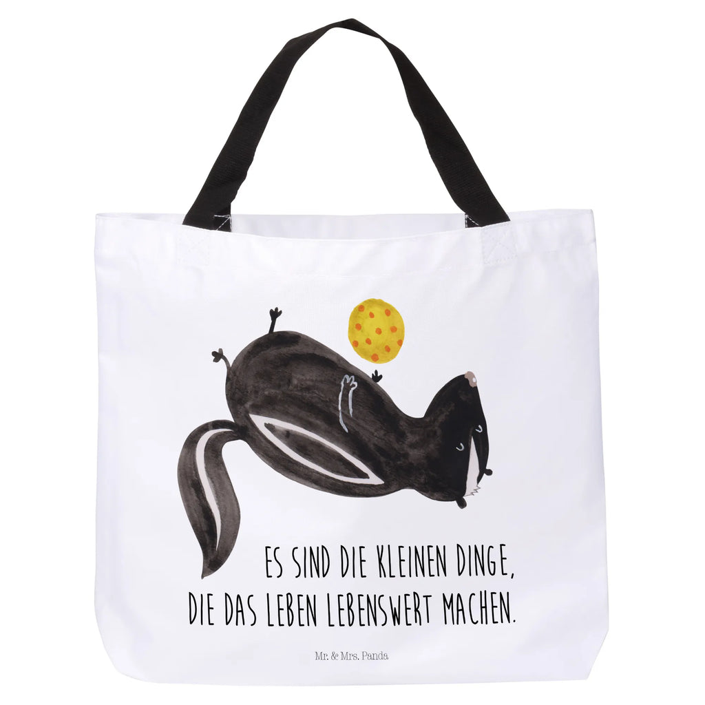 Shopper Stinktier Ball Beutel, Einkaufstasche, Tasche, Strandtasche, Einkaufsbeutel, Shopper, Schultasche, Freizeittasche, Tragebeutel, Schulbeutel, Alltagstasche, Stinktier, Skunk, Wildtier, Raubtier, Stinker, Stinki, verspielt, Weisheit