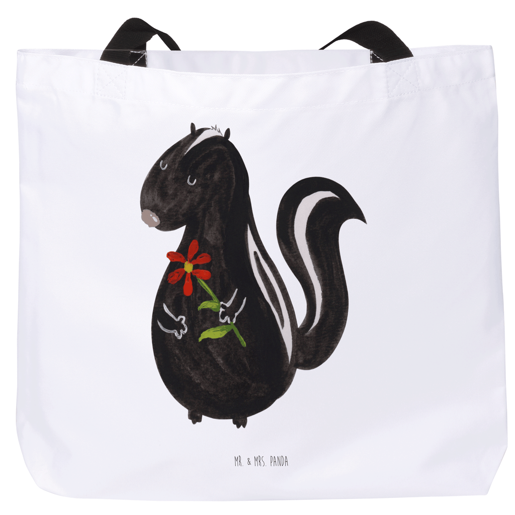 Shopper Stinktier Blume Beutel, Einkaufstasche, Tasche, Strandtasche, Einkaufsbeutel, Shopper, Schultasche, Freizeittasche, Tragebeutel, Schulbeutel, Alltagstasche, Stinktier, Skunk, Wildtier, Raubtier, Stinker, Stinki, Tagträumer, verträumt, Dreams, Träume